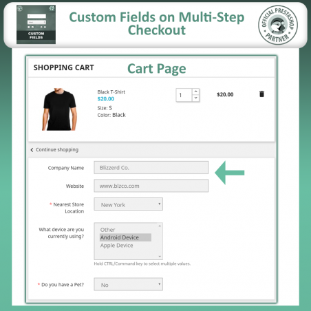 prestashop custom checkout fields