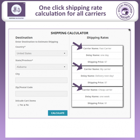 Prestashop shipping module