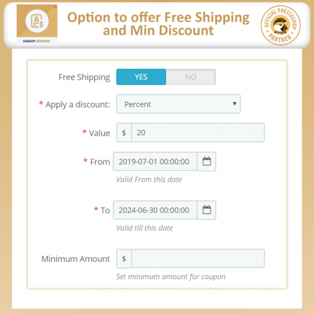 Signup Reward Prestashop