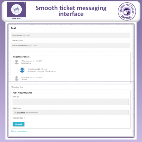 prestashop support ticket