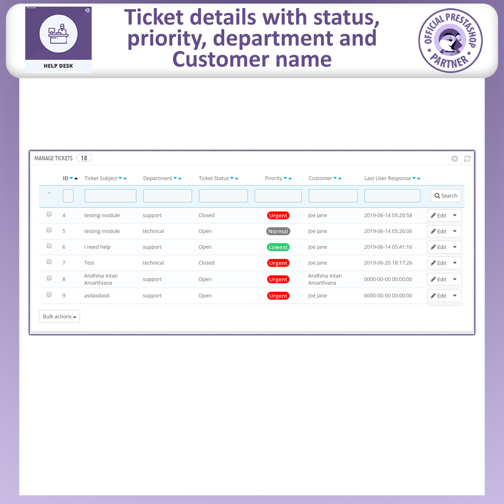 Prestashop help desk module customer support management system