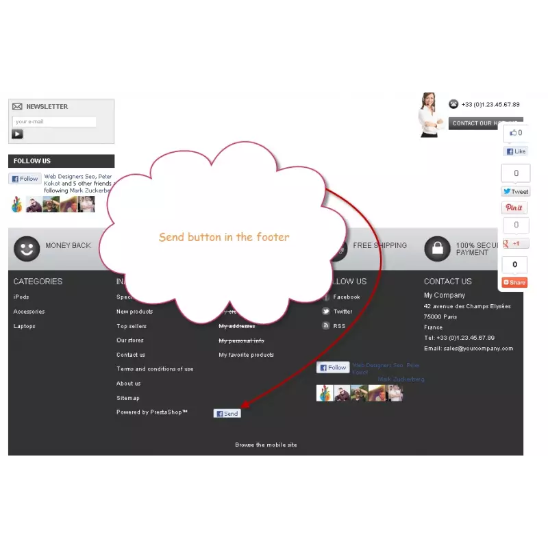 Przycisk Udostępnij na Facebooku | Moduł PrestaShop
