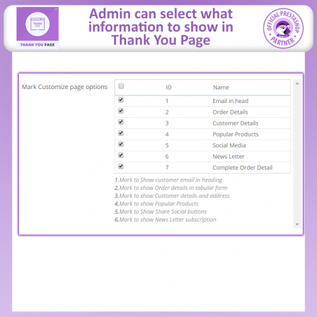 Advance Thank You Page For Prestashop