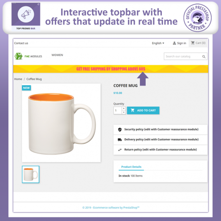 Top Promo Bar Module Prestashop
