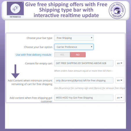 Top Promo Bar Module Prestashop