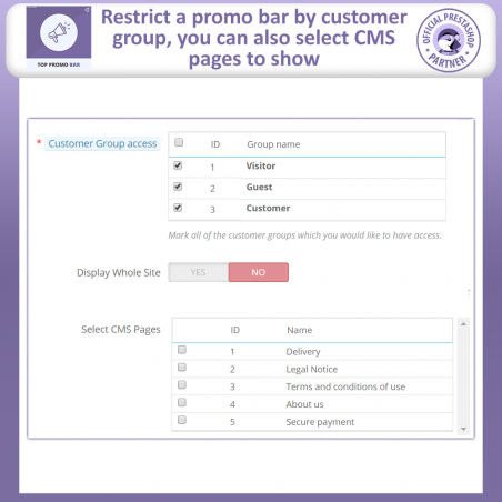 prestashop top banner