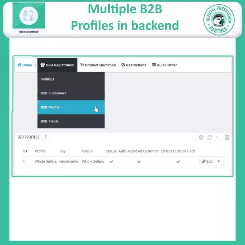 PrestaShop B2B Modul | Komplettlösung für Großhandel