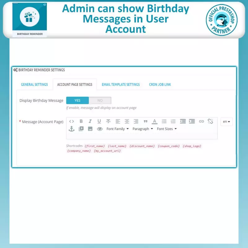 Geburtstags-Erinnerung - Prestashop Modul