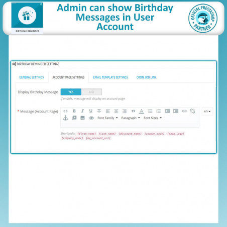 Birthday Reminder Prestashop Module