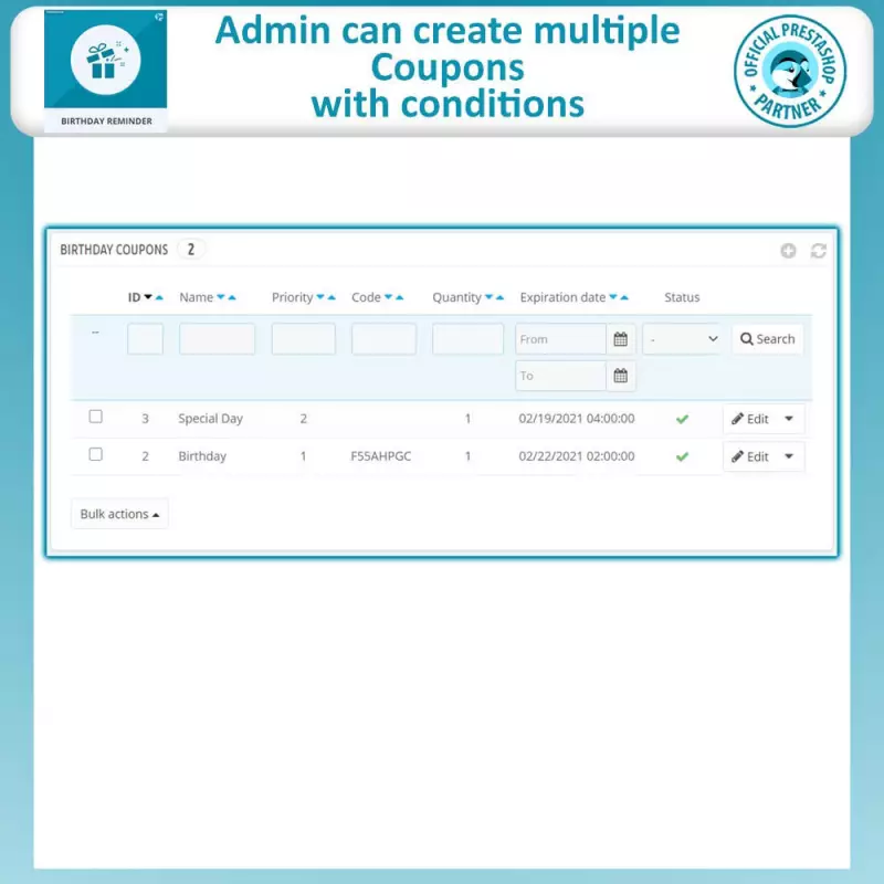 Geburtstags-Erinnerung - Prestashop Modul