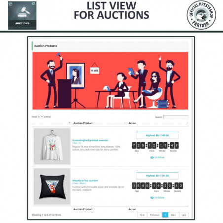 Prestashop auctions