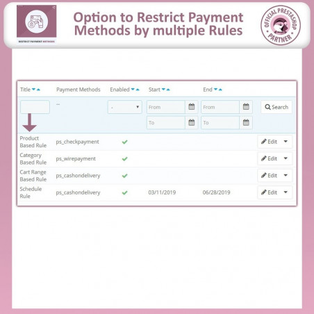 Restrict Payment Methods