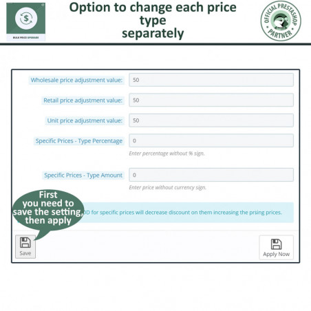 Prestashop Bulk Price Edit Module