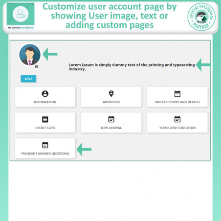 My account customizer prestashop