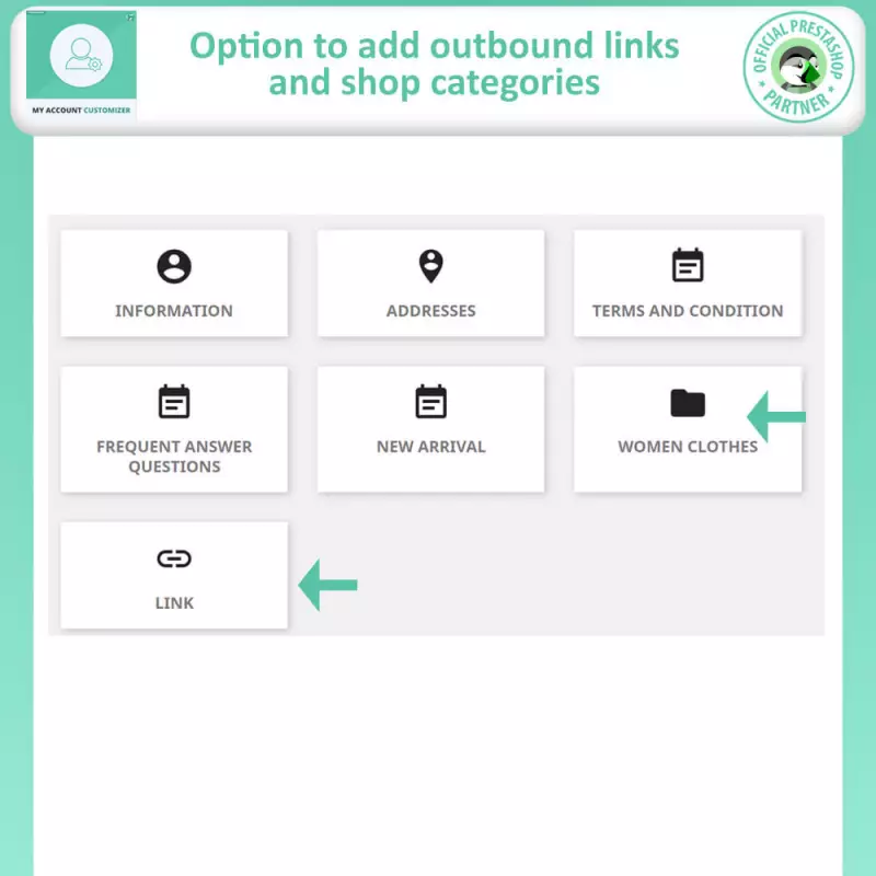Prestashop My Account Customizer Module