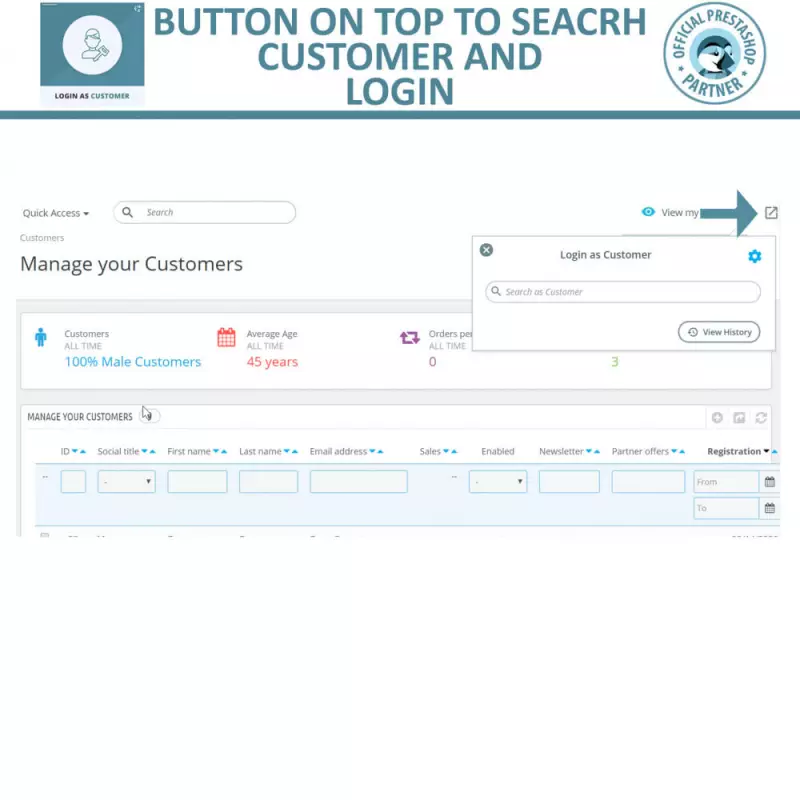 Login como Cliente - Prestashop