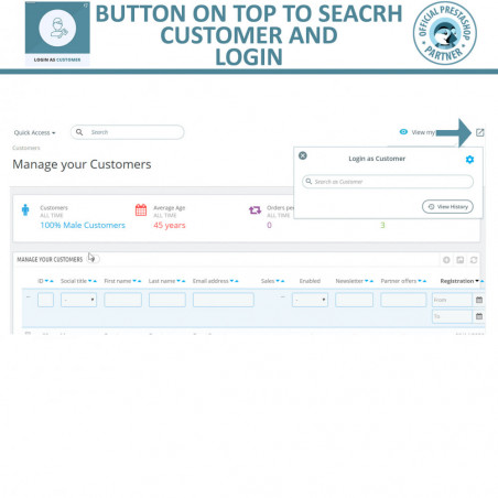 Quick Login as Customer	Module