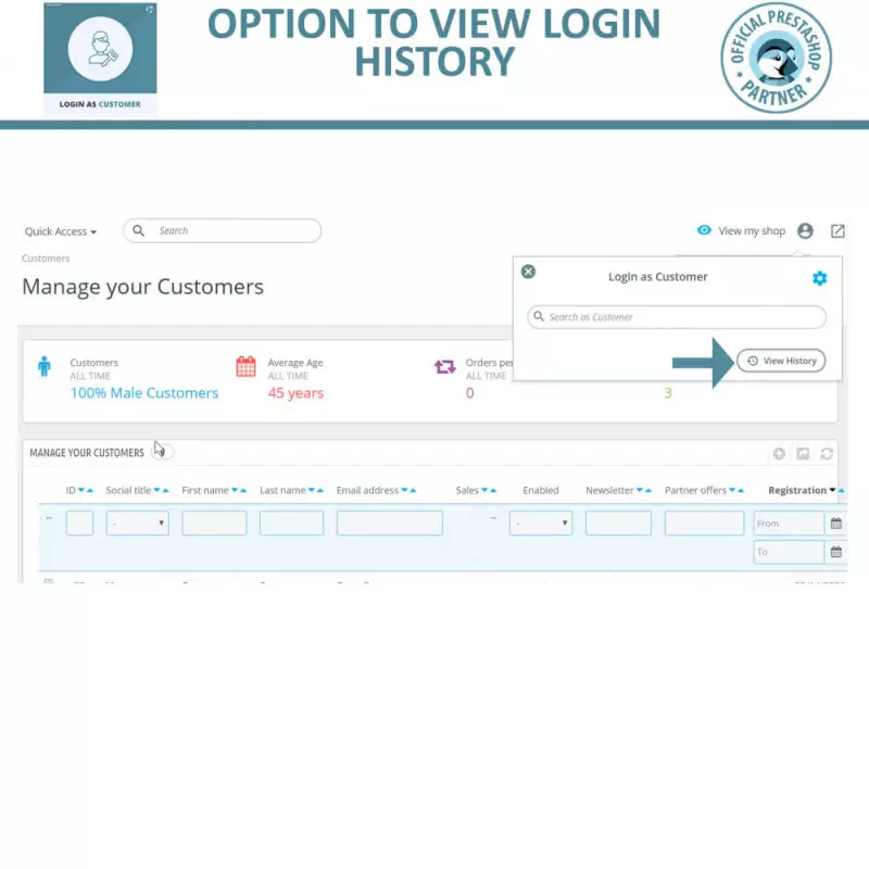 Login como Cliente - Prestashop