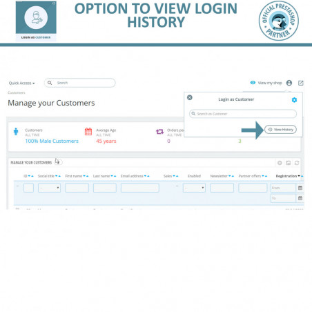 Quick Login as Customer	Module