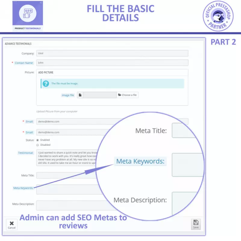 Módulo de Revisões de Produtos PrestaShop – Depoimentos FME