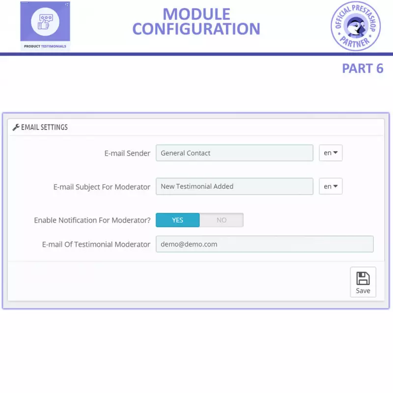 Módulo de Revisões de Produtos PrestaShop – Depoimentos FME