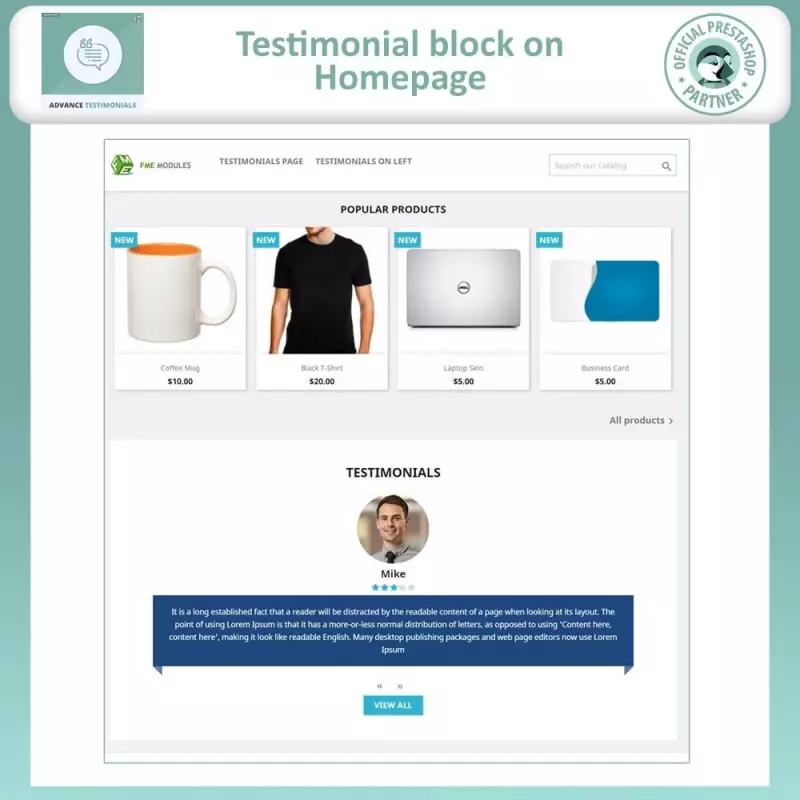 Reseñas de Productos Prestashop
