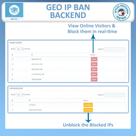 Prestashop Geo IP ban module