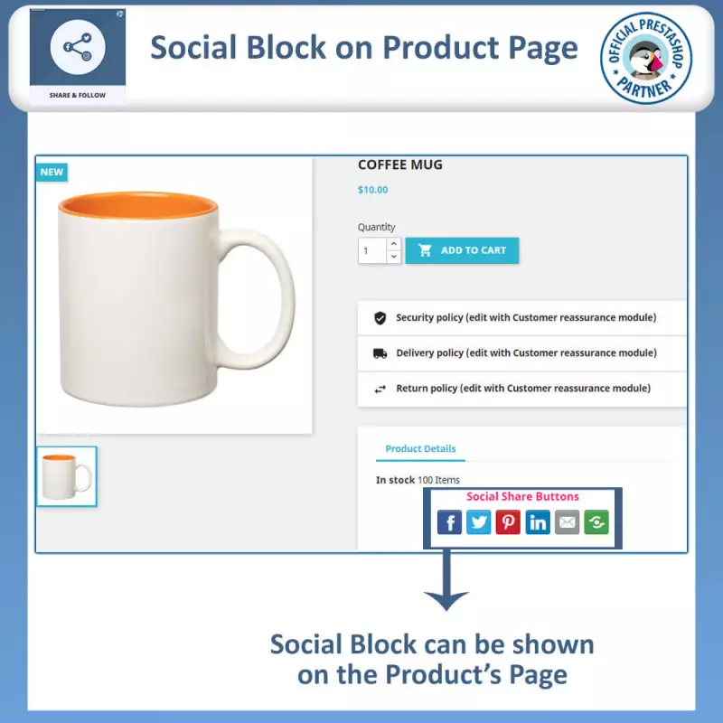 Prestashop Share and Follow Module