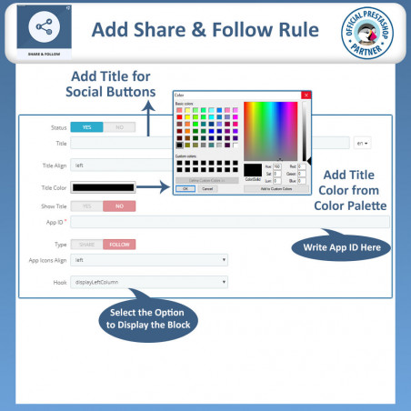 Prestashop Social Media Share and Follow Module