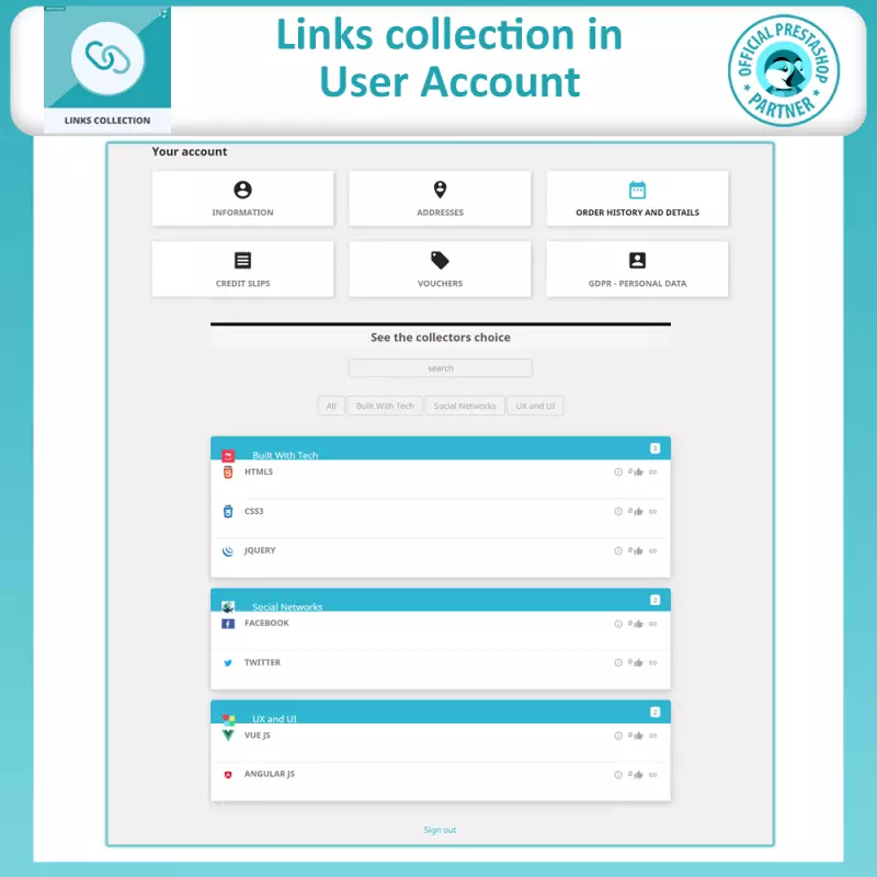 Link-Sammlung Modul - Prestashop