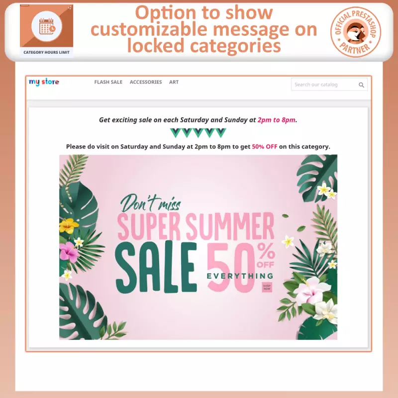 Stunden-Limits Kategorie - Prestashop