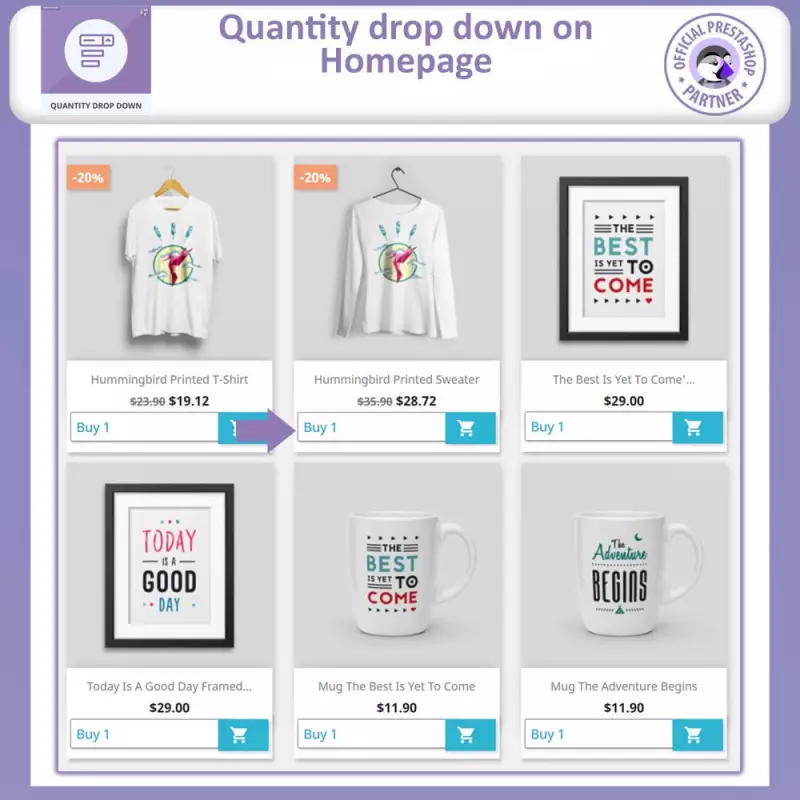 Prestashop Mengen-Dropdown für Produkte
