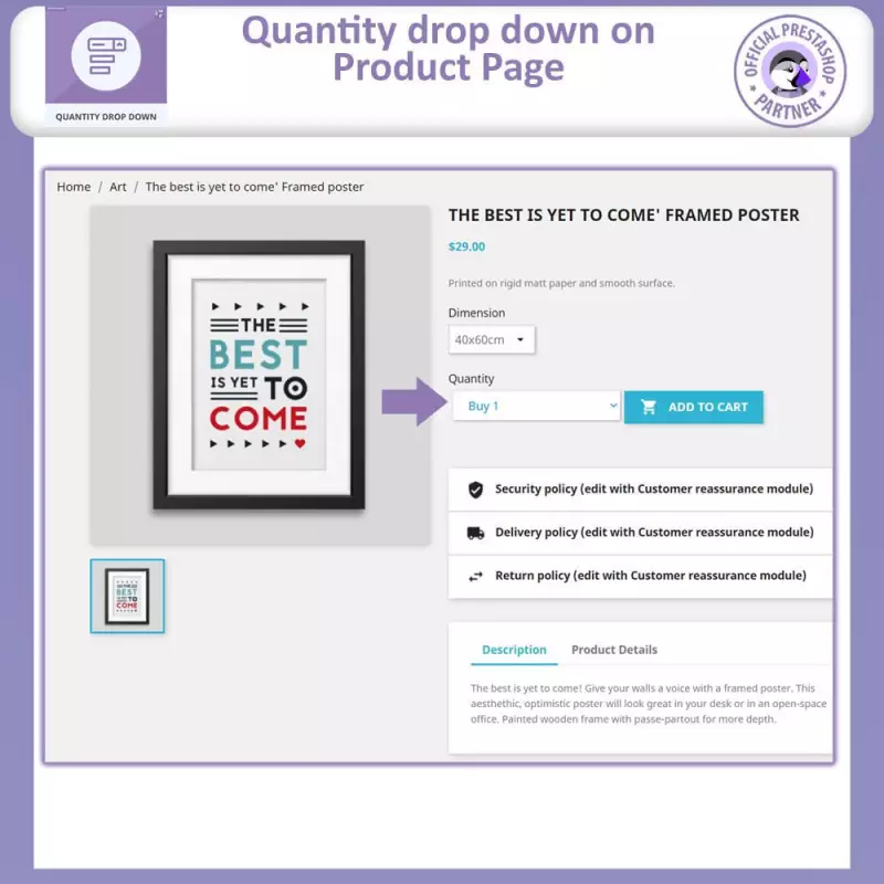 Prestashop Menu Quantité Produit Déroulant