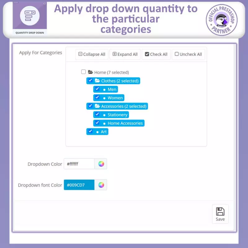 Prestashop Mengen-Dropdown für Produkte