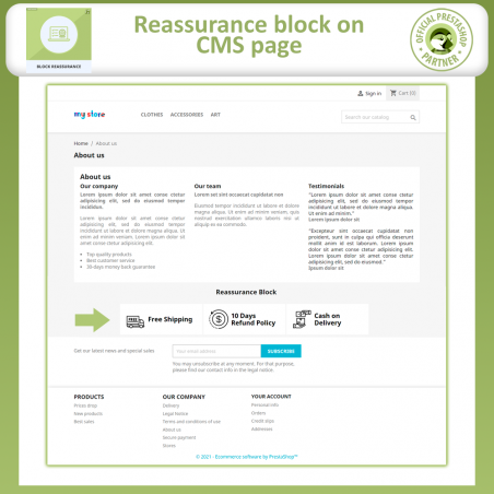 Block Reassurance Prestashop