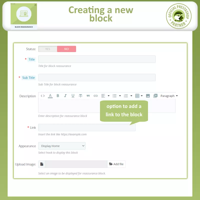 Block-Bestätigung mit Animation - Prestashop