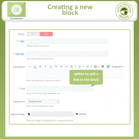 Block Reassurance Prestashop