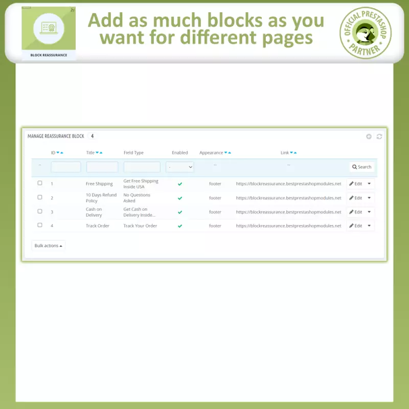 Block-Bestätigung mit Animation - Prestashop