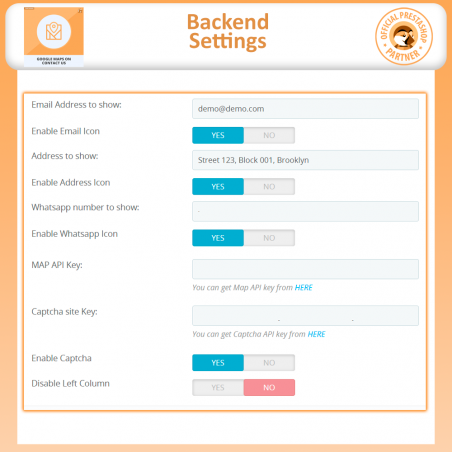 Prestashop Google Maps Contact