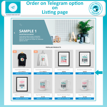 prestashop telegram order and chat