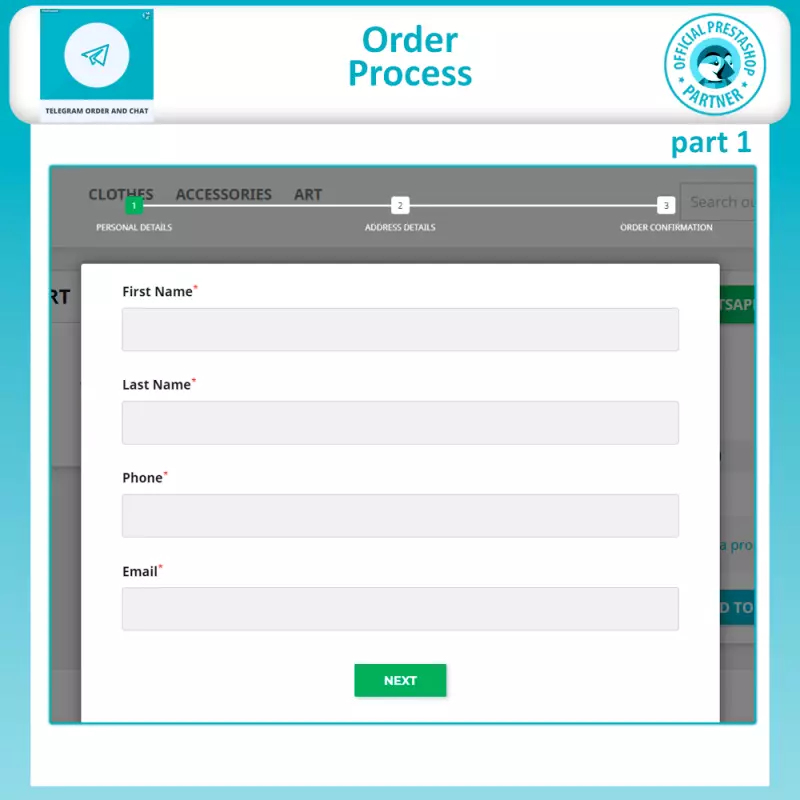 telegram order and telegram chat