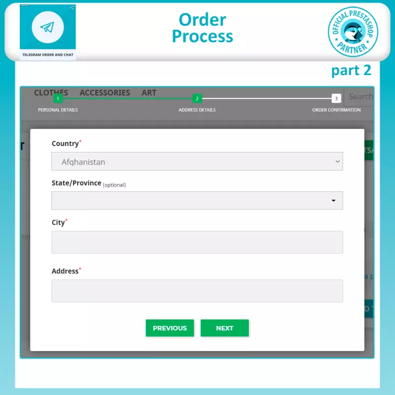 Commandes et Chat Telegram - Prestashop