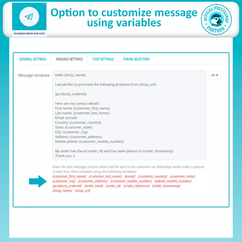 prestashop telegram order and chat module