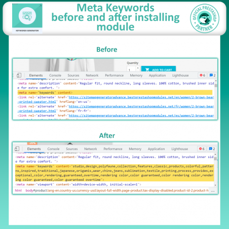 prestashop meta keywords