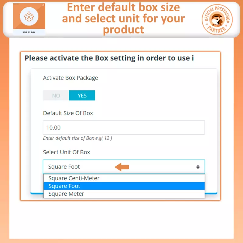 Verkauf nach Boxen - Prestashop Modul