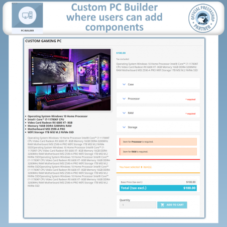 Prestashop Custom PC builder module