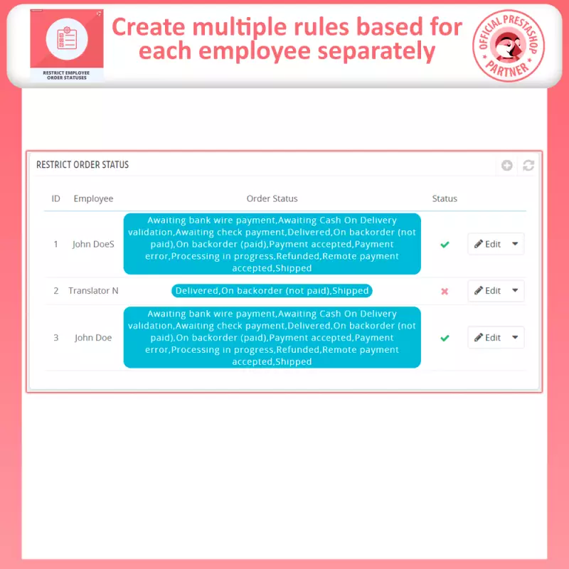 Module de restriction de commande Prestashop