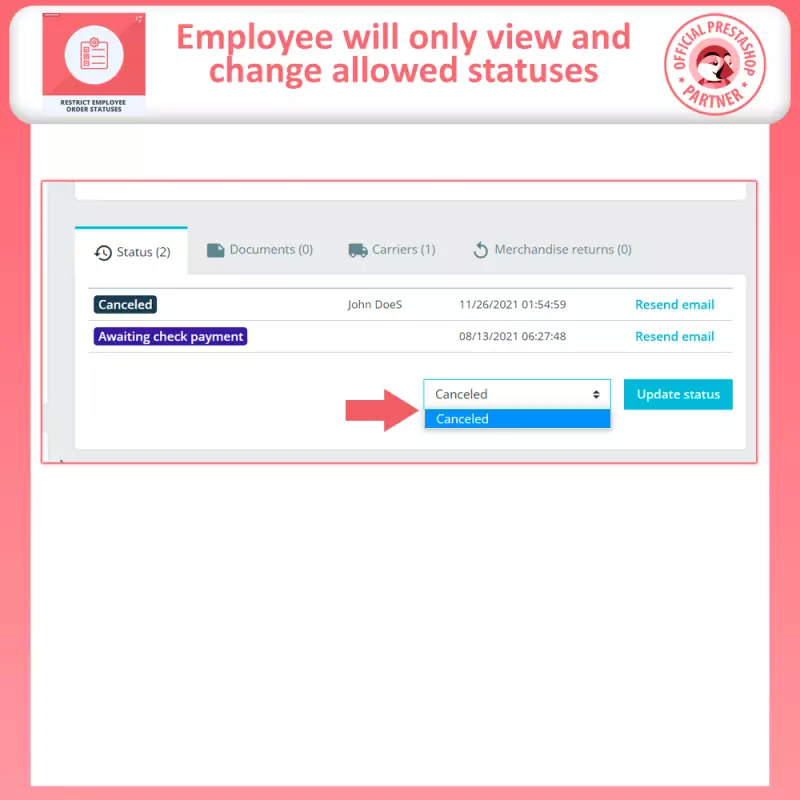 Module de restriction de commande Prestashop