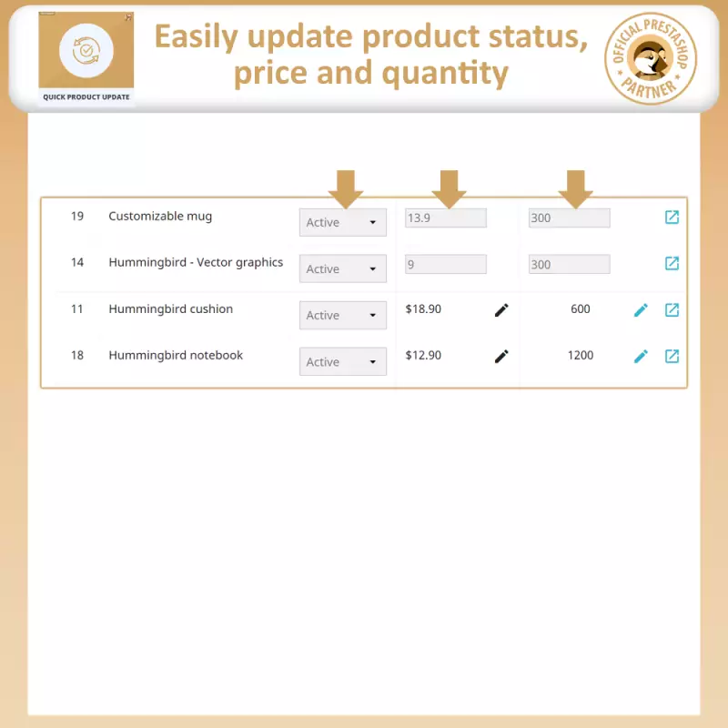 Schnelle Produktaktualisierung - Prestashop Modul