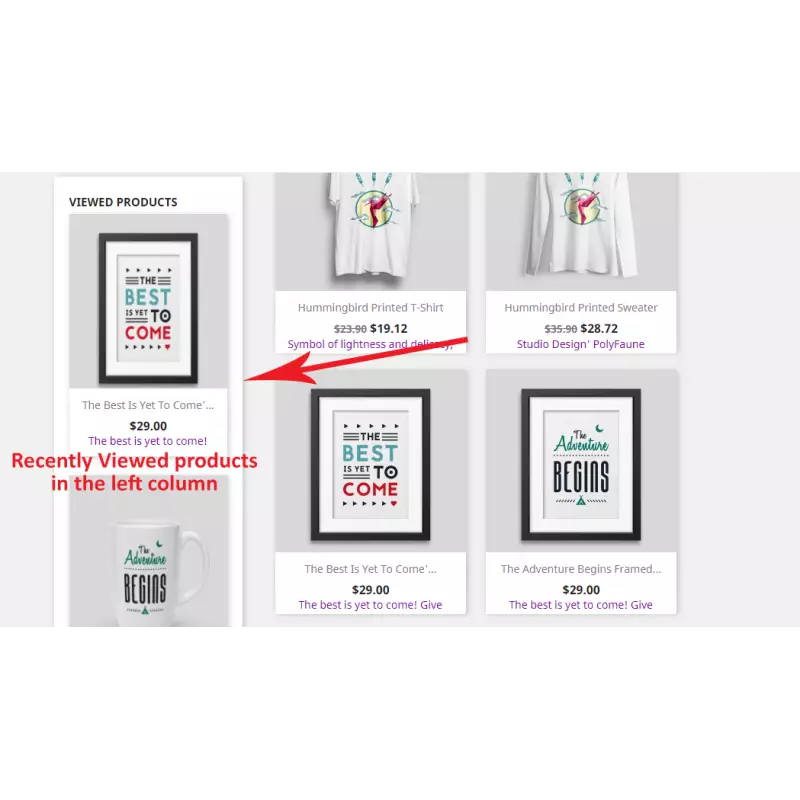Module gratuit produits récemment consultés Prestashop